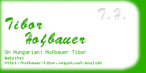 tibor hofbauer business card
